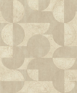 Barcelo Beige Circles Wallpaper by Advantage Designer