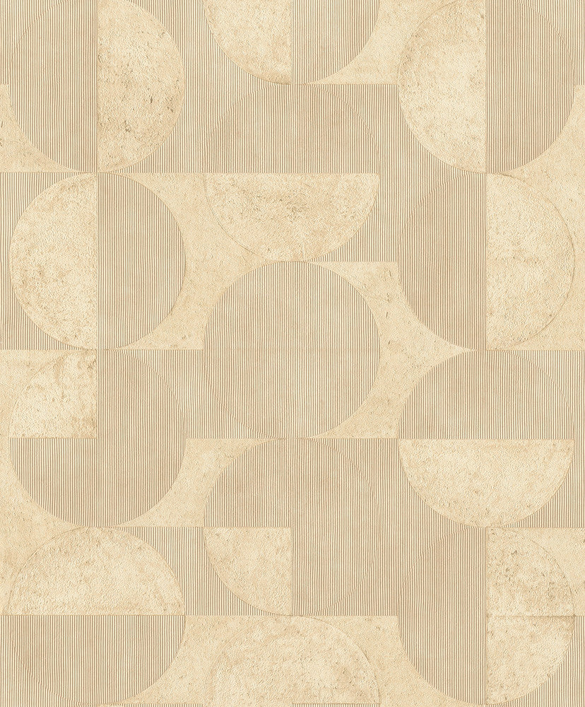 Barcelo Light Brown Circles Wallpaper by Advantage Designer Splash Covers about 57.5 square feet 20.9-in by 33-ft long roll Unpasted 15.7 - Swanky Fabrics -