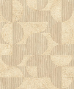 Barcelo Light Brown Circles Wallpaper by Advantage Designer
