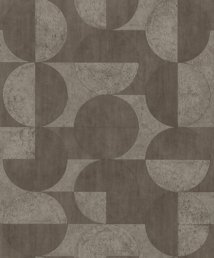 Barcelo Brown Circles Wallpaper by Advantage Designer Splash Covers about 57.5 square feet 20.9-in by 33-ft long roll Unpasted 15.7 - Swanky Fabrics -
