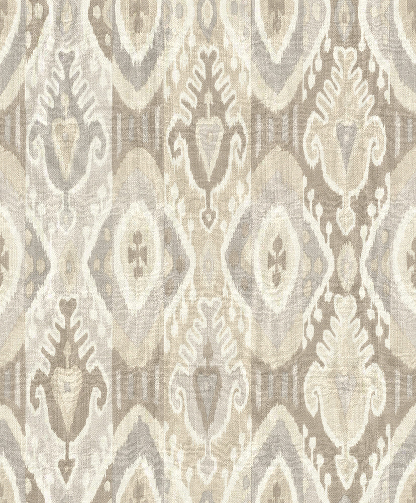Villon Light Grey Ikat Wallpaper by Advantage Designer Splash Covers about 57.5 square feet 20.9-in by 33-ft long roll Unpasted 25.2 - Swanky Fabrics -