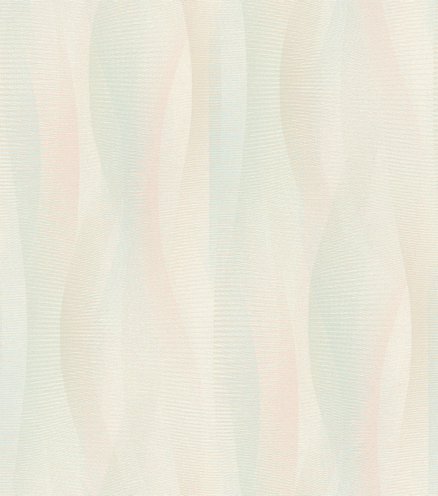 Currin Pastel Wave Wallpaper by Advantage Designer Splash Covers about 57.5 square feet 20.9-in by 33-ft long roll Unpasted 23.6 - Swanky Fabrics -