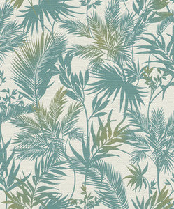 Saura Teal Frond Wallpaper by Advantage Designer