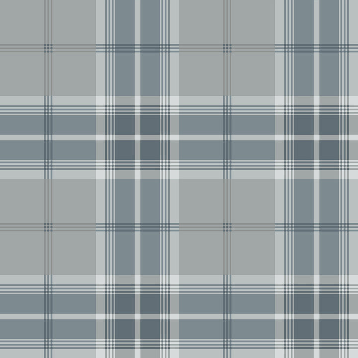 Sala Blue Plaid Wallpaper by Advantage Designer Splash Covers about 57.5 square feet 20.9-in by 33-ft long roll Unpasted 20.9 - Swanky Fabrics -