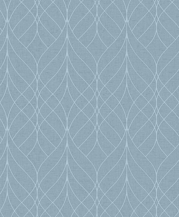 Hartley Blue Geo Wallpaper by Advantage Designer Splash Covers about 57.5 square feet 20.9-in by 33-ft long roll Unpasted 12.6 - Swanky Fabrics -