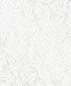 Holzer White Fern Wallpaper by Advantage Designer