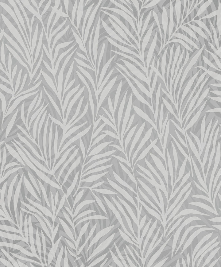Holzer Grey Fern Wallpaper by Advantage Designer Splash Covers about 57.5 square feet 20.9-in by 33-ft long roll Unpasted 12.6 - Swanky Fabrics -