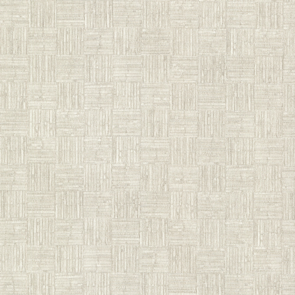 Thea Cream Geometric Wallpaper by Warner Designer Warner XI Naturals & Grasscloths Covers about 60.8 square feet 27-in by 27-ft long roll Unpasted 0 - Swanky Fabrics -