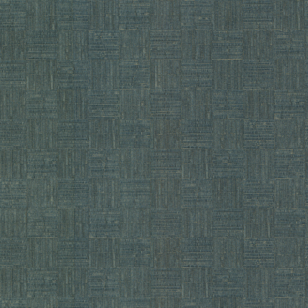 Thea Blue Geometric Wallpaper by Warner Designer Warner XI Naturals & Grasscloths Covers about 60.8 square feet 27-in by 27-ft long roll Unpasted 0 - Swanky Fabrics -