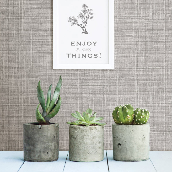 Tuckernuck Grey Linen Wallpaper by A-Street Prints Designer