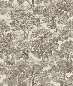 Blyth Brown Toile Wallpaper by Chesapeake Designer