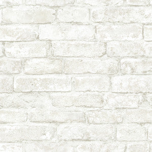 Arlington Off White Brick Wallpaper by Chesapeake Designer
