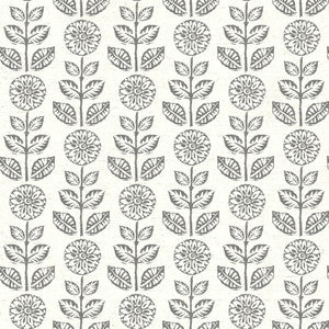 Dolly Black Floral Wallpaper by Chesapeake Designer