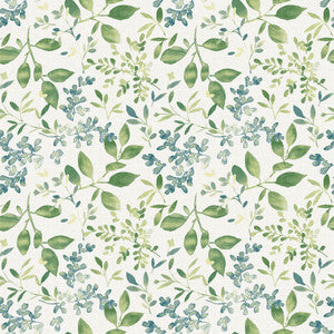 Tinker Green Woodland Botanical Wallpaper by Chesapeake Designer