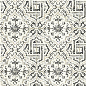 Sonoma Black Spanish Tile Wallpaper by Chesapeake Designer