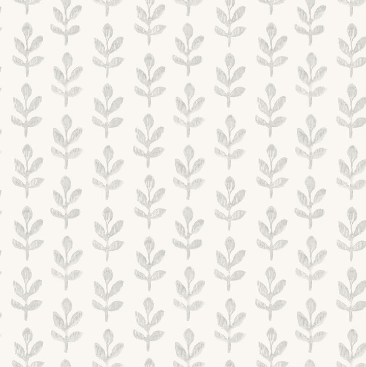 Whiskers Light Grey Leaf Wallpaper by Chesapeake Designer Homestead Covers about 56.4 square feet 20.5-in by 33-ft long roll Prepasted 5.13 - Swanky Fabrics -