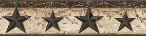 Ennis Charcoal Rustic Barn Star Wallpaper by Chesapeake Designer