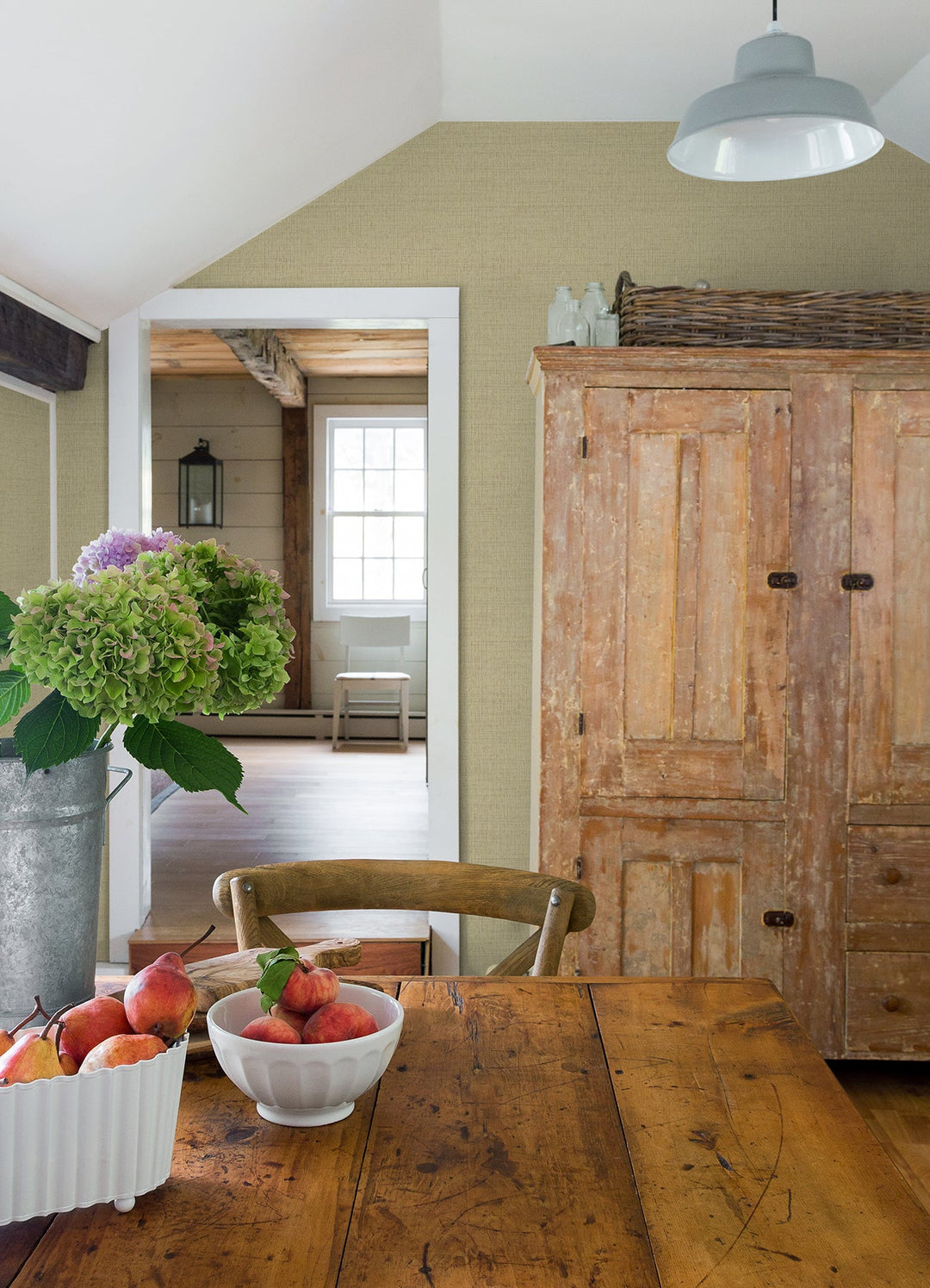 Solitude Honey Distressed Texture Wallpaper by Chesapeake Designer