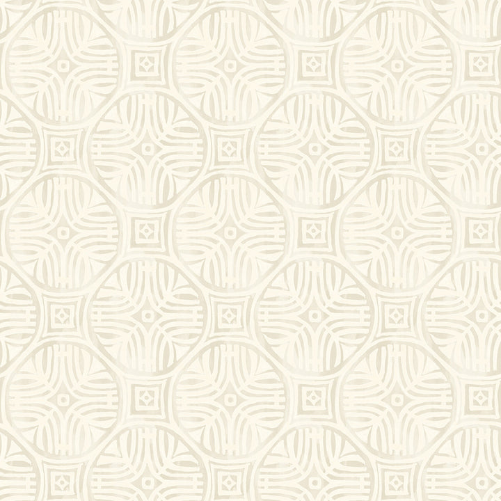 Sandee Dove Medallion Wallpaper by Chesapeake Designer Kinfolk Covers about 56.4 square feet 20.5-in by 33-ft long roll Prepasted 6.83 - Swanky Fabrics -