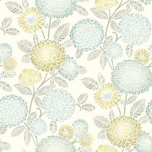 Zalipie Lime Floral Trail Wallpaper by Chesapeake Designer