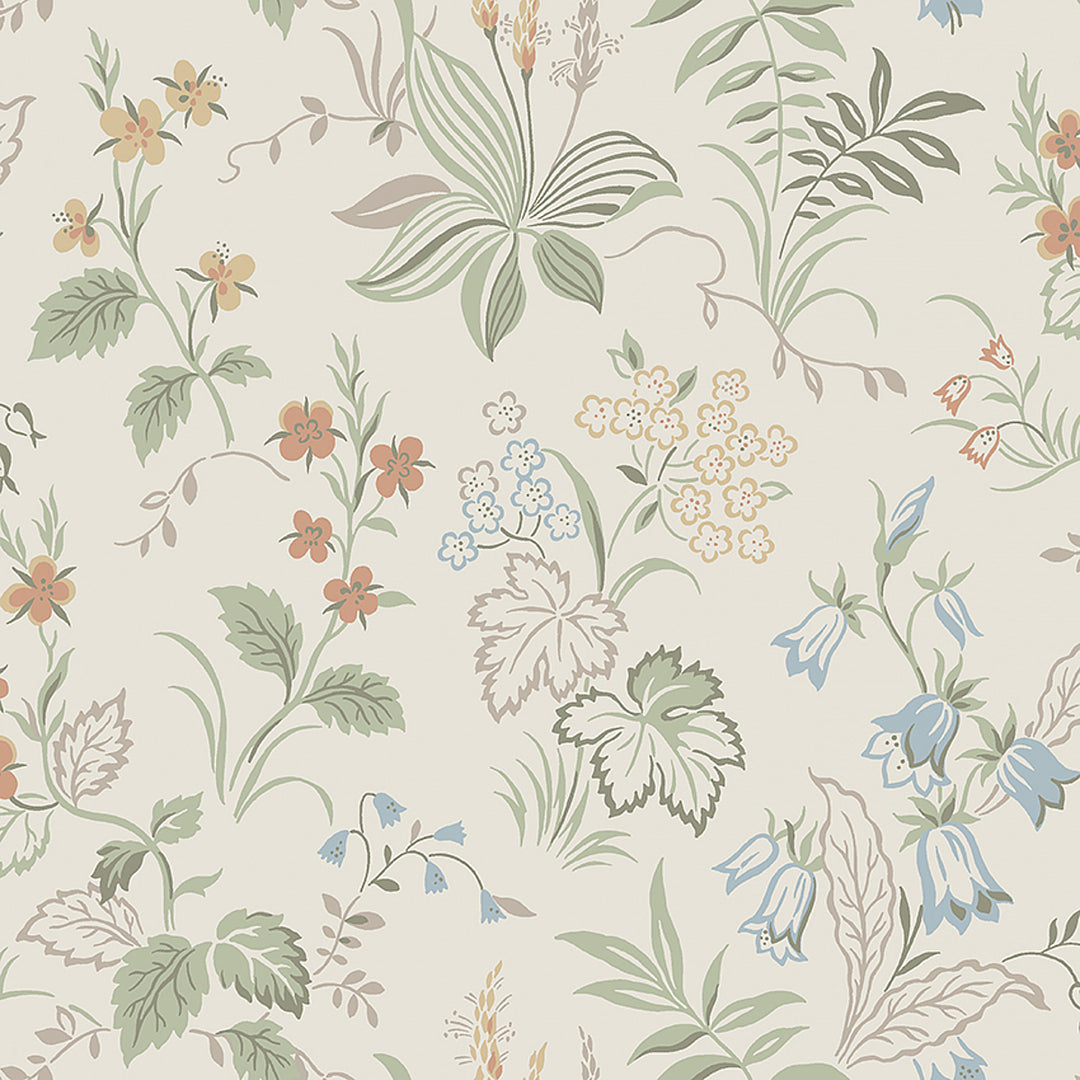 Folklore Ivory And Multi 3261 by Schumacher Designer Wallcovering