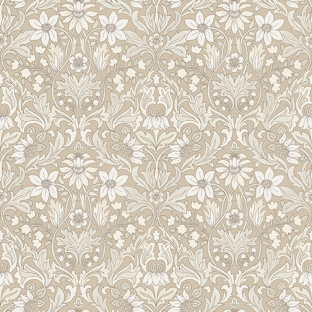 Blomsterfröjd Natural 3293 by Schumacher Designer Wallcovering