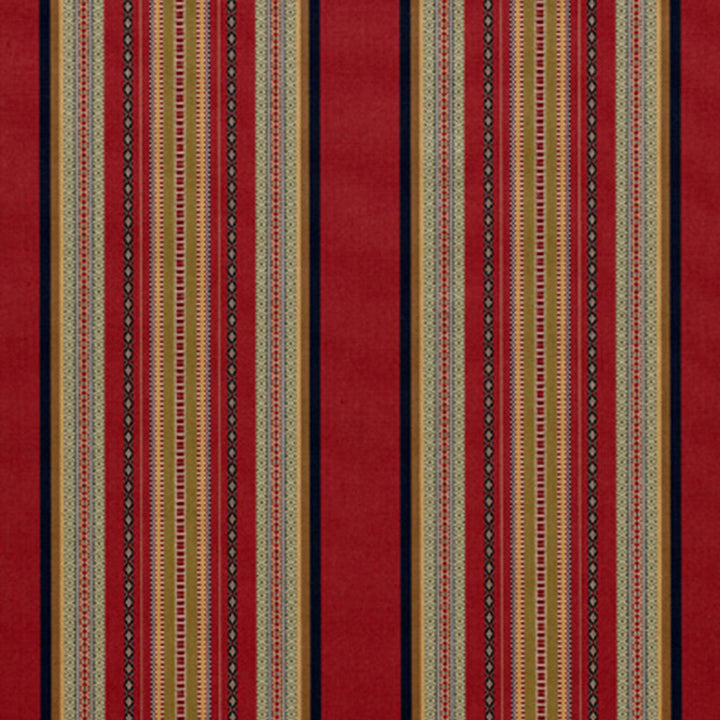 Wellington Stripe Multi On Spice 3322023 by Schumacher Designer Fabric CHROMA COTTON 73% VISCOSE 27% ITALY WYZENBEEK 20,000 </p><p>Repeat: Horizontal: 9 1/4" (23CM) and Vertical: 54 - Swanky Fabrics -