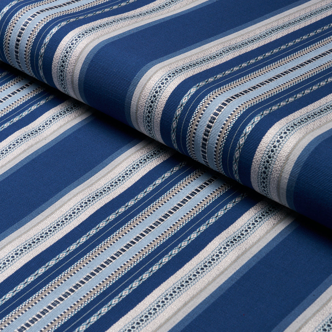 Wellington Stripe Blue 3322024 by Schumacher Designer Fabric