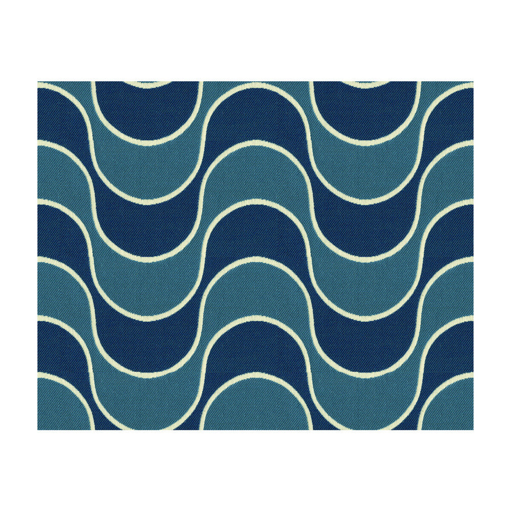 Making Waves Admiral by Kravet Design Designer Fabric WATERWORKS II COLLECTION SOLUTION DYED ACRYLIC - 100% United States MEDIUM Horizontal: 9.5 and Vertical: 5.5 54 - Swanky Fabrics -