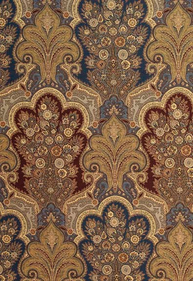New Castle Paisley Indigo 3362044 by Schumacher Designer Fabric Chroma 56% Cotton, 44% Viscose Wyzenbeek 30,000 Horizontal: 13.5 and Vertical: 22.5 53 - Swanky Fabrics -