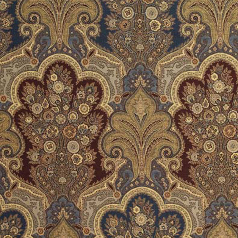 New Castle Paisley Indigo 3362044 by Schumacher Designer Fabric CHROMA See Sample ITALY HEAVY DUTY </p><p>Repeat: Horizontal: 13 1/2" (34CM) and Vertical: 22 1/2" (57CM) 53" WIDE (135CM) - Swanky Fabrics -