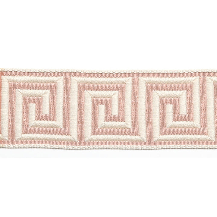 Hellenic Key Jacquard Tape Ballet Pink by Europatex Designer Fabric Hellenic 62% Fibranne, 38% Rayon 2.00 inches - Swanky Fabrics -