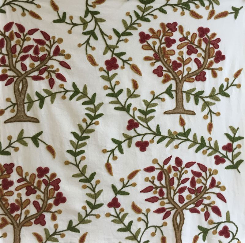 Highgrove Tree Crewel Mulberry 3415000 by Schumacher Designer Fabric - 100% Cotton Wyzenbeek 10,000 Horizontal: 34 and Vertical: 29.5 51 - Swanky Fabrics -