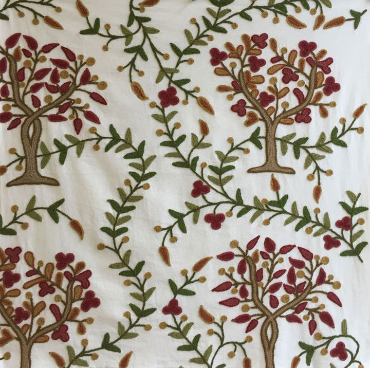Highgrove Tree Crewel Mulberry 3415000 by Schumacher Designer Fabric - 100% Cotton Wyzenbeek 10,000 Horizontal: 34 and Vertical: 29.5 51 - Swanky Fabrics -