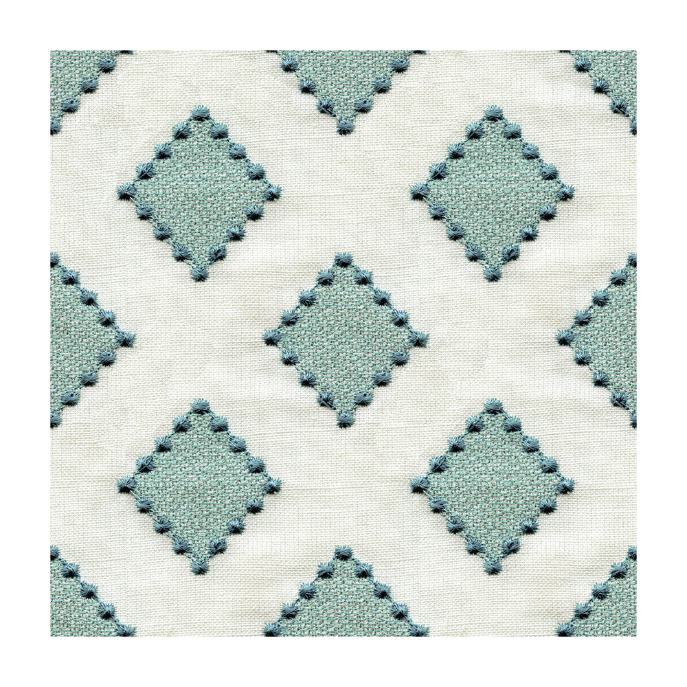 Diamondots Turquoise by Kravet Basics Designer Fabric SARAH RICHARDSON HARMONY LINEN - 60%;COTTON - 40% India LIGHT Horizontal: 3 and Vertical: 3 51.5 - Swanky Fabrics -