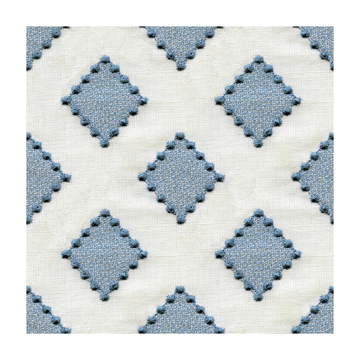 Diamondots Indigo by Kravet Basics Designer Fabric SARAH RICHARDSON HARMONY LINEN - 60%;COTTON - 40% India LIGHT Horizontal: 3 and Vertical: 3 51.5 - Swanky Fabrics -
