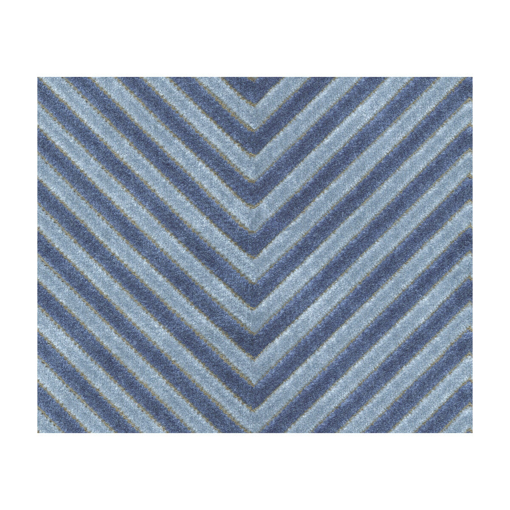 Zigandzag Indigo by Kravet Basics Designer Fabric SARAH RICHARDSON HARMONY VISCOSE - 62%;POLYESTER - 38% India HEAVY Horizontal: 7 and Vertical: 1 54 - Swanky Fabrics -