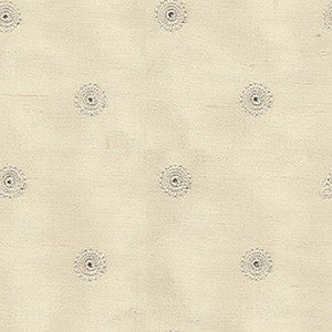 Lucille Dot Embroidery Ivory 3448000 by Schumacher Designer Fabric