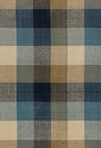 Graylyn Plaid Indigo 3452002 by Schumacher Designer Fabric