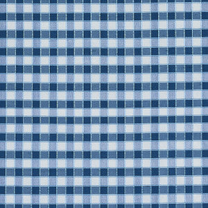 Ingrid Silk Check Blue 3453004 by Schumacher Designer Fabric