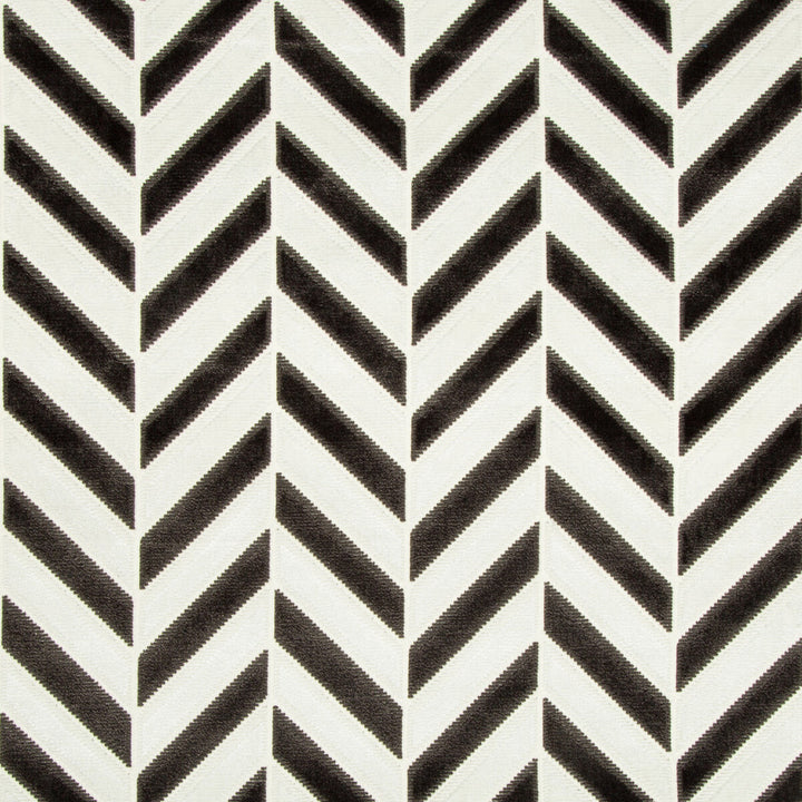 Pinnacle Velvet Ivory/Noir by Kravet Couture Designer Fabric ARTISAN VELVETS VISCOSE - 58%;COTTON - 42% India HEAVY Horizontal: 4.49 and Vertical: 1.85 54 - Swanky Fabrics -