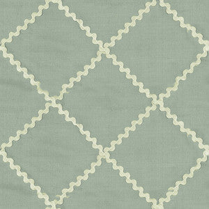 Rick Rack Diamond Mineral 3487003 by Schumacher Designer Fabric