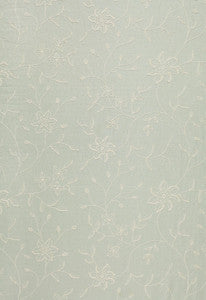 Georgia Linen Embroidery Aqua 3491000 by Schumacher Designer Fabric