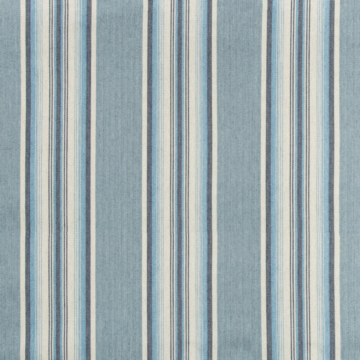 Lodeve Ticking Cornflower by Kravet Design Designer Fabric - COTTON - 42%;VISCOSE - 30%;LINEN - 24%;POLYESTER - 4% Italy HEAVY Horizontal: 9.44 and Vertical: - 55.11 - Swanky Fabrics -