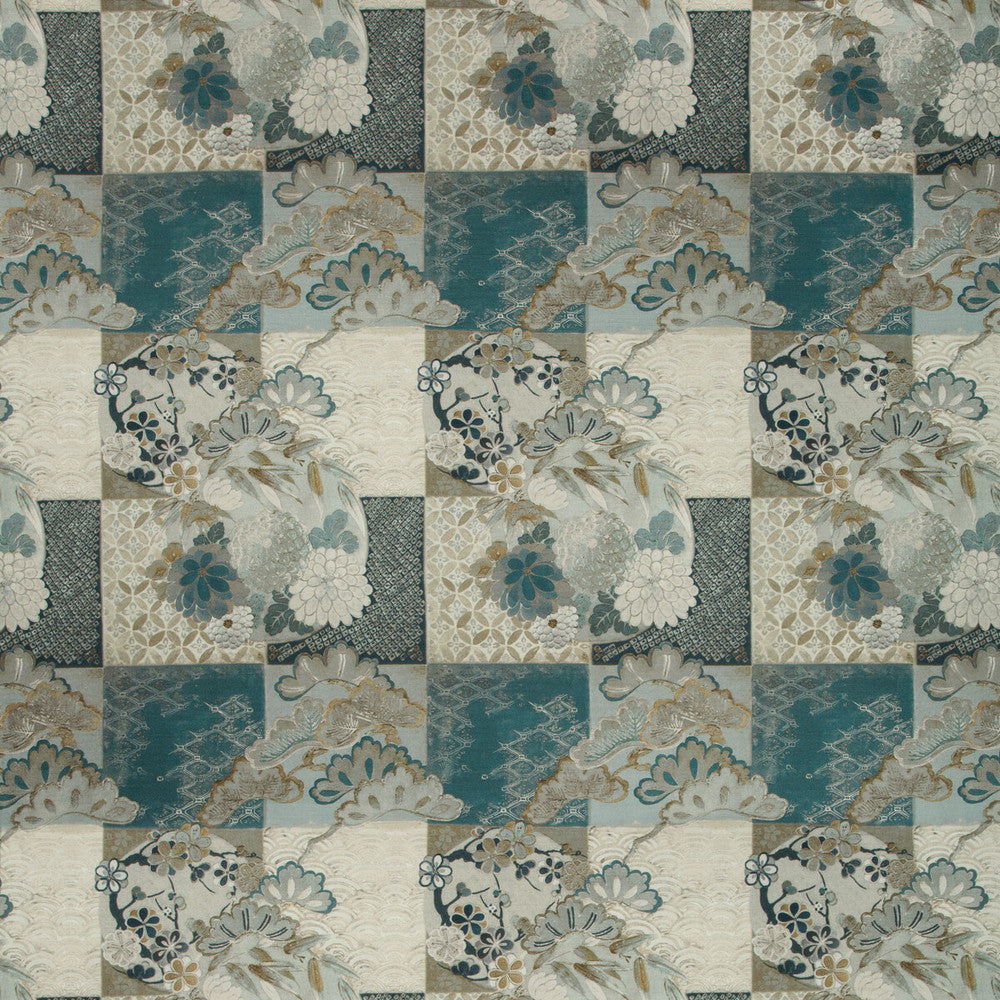 Osode Sea by Kravet Couture Designer Fabric IZU COLLECTION COTTON - 46%;VISCOSE - 36%;LINEN - 18% Italy HEAVY Horizontal: 17 and Vertical: 25.5 55 - Swanky Fabrics -