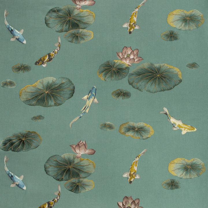 Lotus Pond Sage by Kravet Couture Designer Fabric IZU COLLECTION LINEN - 100% China MEDIUM Horizontal: 51.5 and Vertical: 35 52 - Swanky Fabrics -