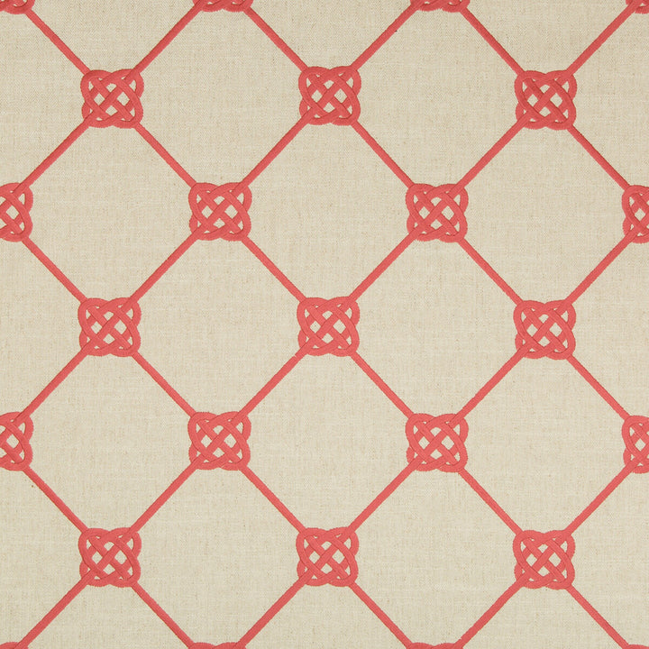 Knotbridge Coral by Kravet Basics Designer Fabric BERMUDA COTTON - 51%;LINEN - 17%;POLYESTER - 17%;VISCOSE - 15% India Horizontal: 8.5 and Vertical: 9 51.5 - Swanky Fabrics -