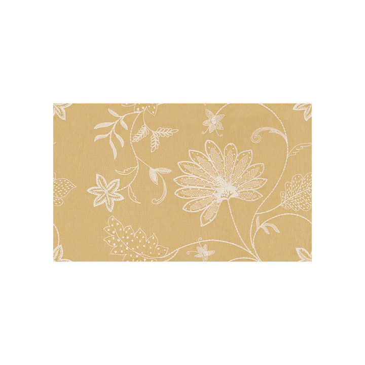 Hand Embroidery Saffron by Kravet Couture Designer Fabric MODERN COLORS II LINEN - 100% India - Horizontal: 25.5 and Vertical: 15.5 51 - Swanky Fabrics -