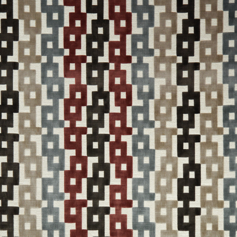 Chain Velvet Paprika/Grey by Kravet Couture Designer Fabric VISCOSE - 76%;POLYESTER - 13%;COTTON - 8%;LINEN - 3% Belgium HEAVY Horizontal: 27.56 and Vertical: 11.22 54.33 - Swanky Fabrics -