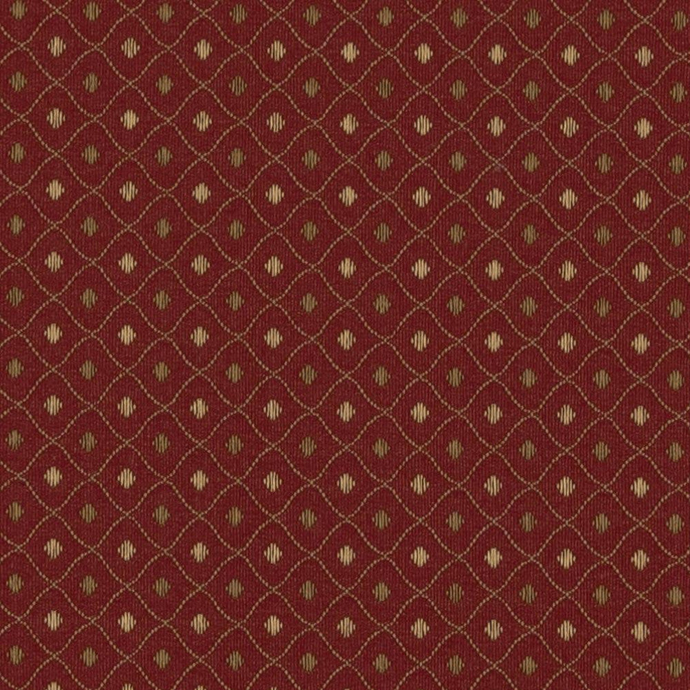 3670 Crimson by Charlotte Designer Fabric Ring Book Page #3 100% Woven Polyester Asia Exceeds 70,000 Wyzenbeek Rubs (Heavy Duty) Horizontal: 1.5" x Vertical: 1.5" 54 Inches - Swanky Fabrics -